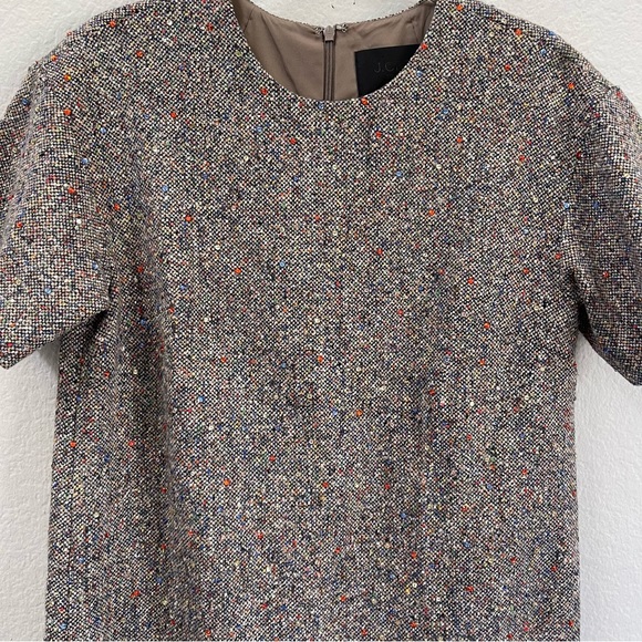 j. Crew Collection Multicolor Tweed Mini Dress Feathers & - Picture 3 of 4